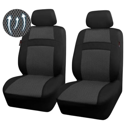 CAR PASS Seat Cover Full Sets, 3D Air Mesh Car Seat Cover with 5mm Composite Sponge Inside,Airbag Compatible Universal Fit for SUV,Vans,sedans, Trucks, Automotive Interior Covers(All Black)