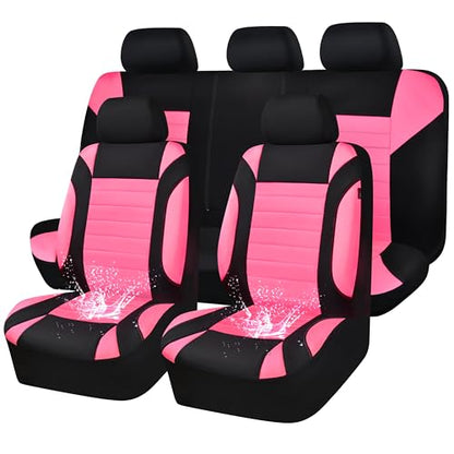 CAR PASS Neoprene Waterproof Seat Covers, Universal Fit Black Full Sets, Protective Interior Covers for Auto SUV, Vans, Sedans, Trucks