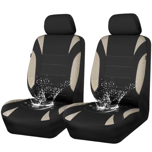 CAR PASS Neoprene Waterproof Seat Covers, Universal Fit Black Full Sets, Protective Interior Covers for Auto SUV, Vans, Sedans, Trucks