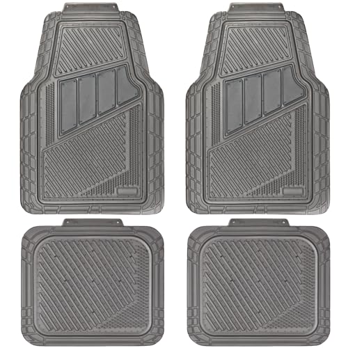 CAR PASS Heavy Duty Rubber Floor Mats Pink 4-Piece Car Mat Set - Universal Waterproof for SUV Truck, Durable All-Weather Mats，Car Women,Girly(All Pink)