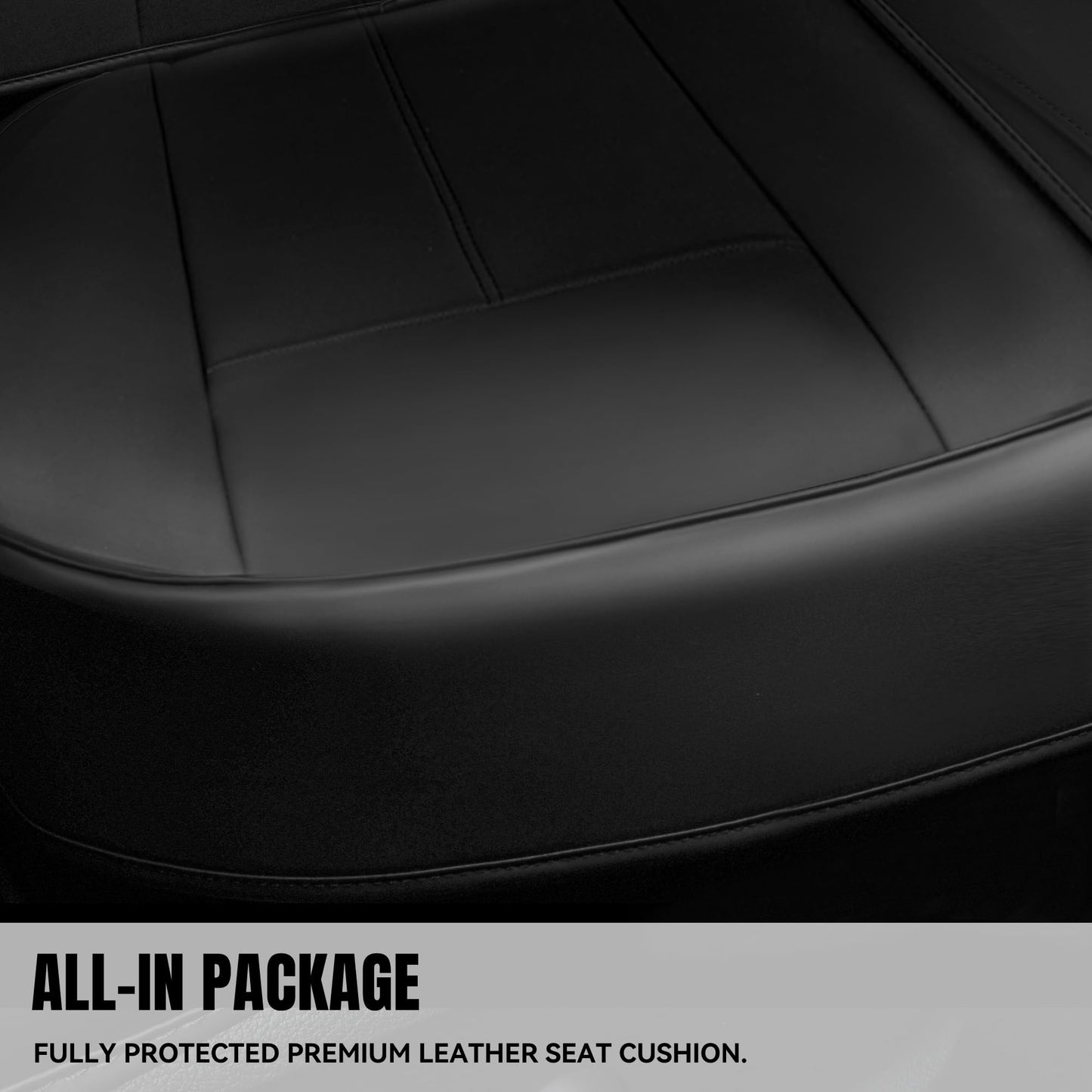 CAR PASS Nappa Leather Seat Covers, Breathable Waterproof Car Seat Covers Full Set, Luxury 3D Sponge Support Full Coverage Seat Protector, Universal Fit SUV Pick-up Truck Sedan Automotive(All Black)