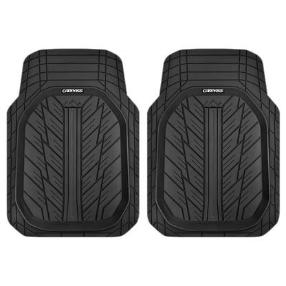 CAR PASS DeepDish Floor Mats for Cars, Heavy Duty Rubber Car Mats 3-Piece, Universal M~XL Size Trim-to Fit Automotive Floor Mats for Truck Van SUV Durable Waterproof All Weather Car Mats (Solid Black)