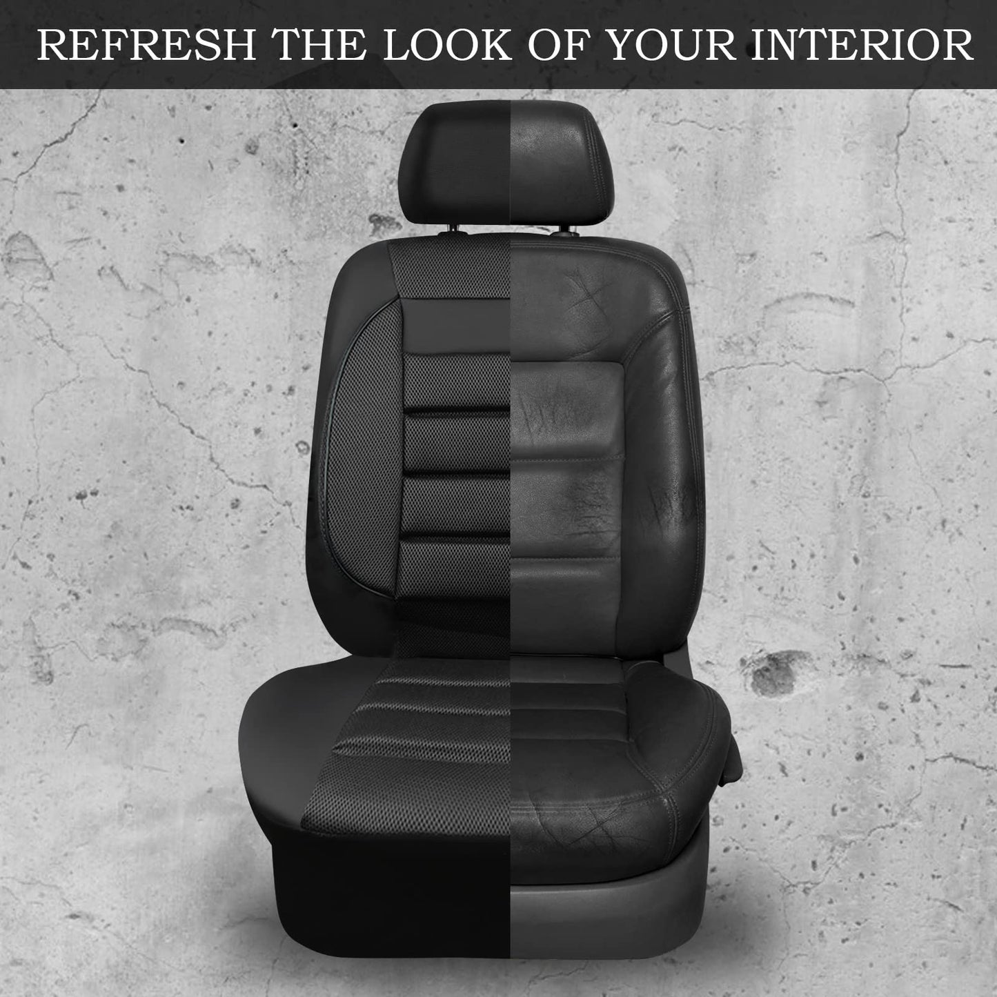 CAR PASS 3D Foam Leather Car Seat Covers Two Front Seats only, Air Cool Mesh Thick Seat Covers, All Weather Car Seat Cover Comfort &amp; Protection for Truck,SUV,Sedan,Van, Airbag Compatible (Black)