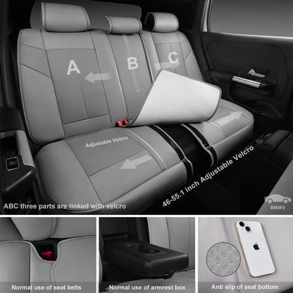 CAR PASS Nappa Leather Seat Covers, Breathable Waterproof Car Seat Covers Full Set, Luxury 3D Sponge Support Full Coverage Seat Protector, Universal Fit SUV Pick-up Truck Sedan Automotive(All Black)