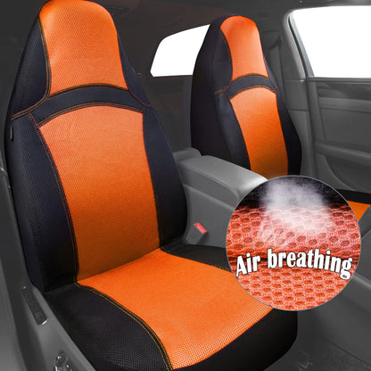 CAR PASS Seat Cover Full Sets, 3D Air Mesh Car Seat Cover with 5mm Composite Sponge Inside,Airbag Compatible Universal Fit for SUV,Vans,sedans, Trucks, Automotive Interior Covers(All Black)