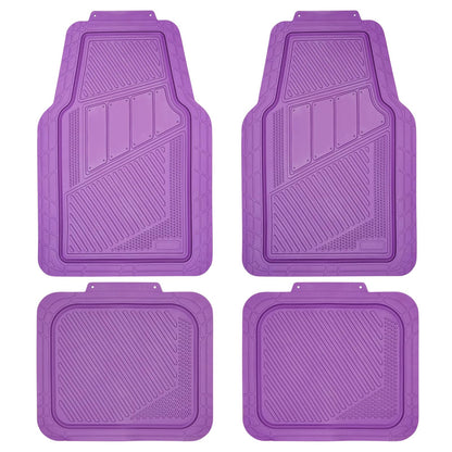 CAR PASS Heavy Duty Rubber Floor Mats Pink 4-Piece Car Mat Set - Universal Waterproof for SUV Truck, Durable All-Weather Mats，Car Women,Girly(All Pink)