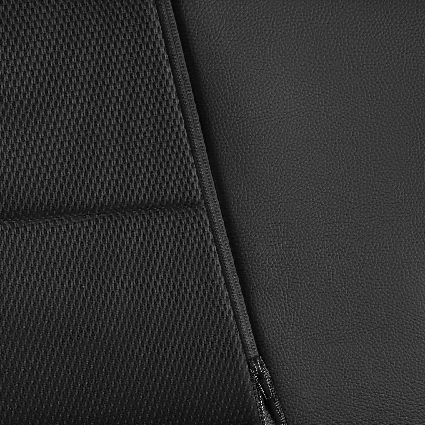 CAR PASS Universal Leather car seat Covers Sport fits Most Cars, SUVs, Trucks, and Vans (Full Set, Black Red)