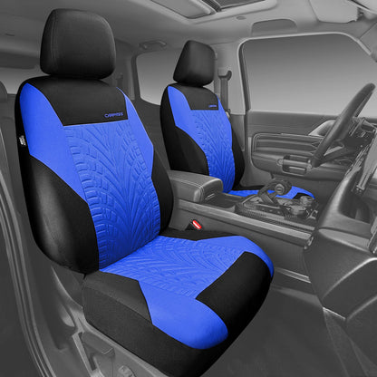 CAR PASS Car Seat Covers Full Sets, Front &amp; Split Rear Bench for Car, 3D Tyre Embossed Automotive Interior Covers, Airbag Compatible, Quick Setup Universal Fit Seat Covers for Car, SUV(All Black)