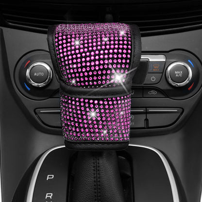 CAR PASS 7 PCS Bling Car Accessories for Women, Sparkly Rhinestone Diamond Steering Wheel Cover, Bling Seat Belt Cushion, Glitter Shift Knob Cover, Car Cup Holder Coaster, Cute Interior Sets Silver