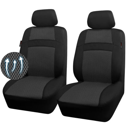 CAR PASS Seat Cover Full Sets, 3D Air Mesh Car Seat Cover with 5mm Composite Sponge Inside,Airbag Compatible Universal Fit for SUV,Vans,sedans, Trucks, Automotive Interior Covers(All Black)