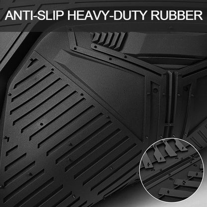 CAR PASS Heavy Duty Rubber Car Mats, Deep-Dish Odorless Car Floor Mats All Weather, Universal Trim-to-Fit for SUVs Trucks Sedans, Waterproof Anti-Slip, 3 Pieces V12 Black