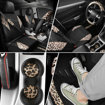 CAR-PASS Waterproof Universal Fit Car Floor Mats, Car Mats Fit for SUV,Vans,sedans, Trucks,Set of 4pcs Car Carpet with Driver Heel Pad (Beige)