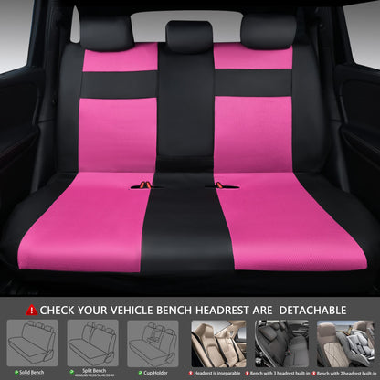 CAR PASS 3D Foam Leather Car Seat Covers Two Front Seats only, Air Cool Mesh Thick Seat Covers, All Weather Car Seat Cover Comfort &amp; Protection for Truck,SUV,Sedan,Van, Airbag Compatible (Black)