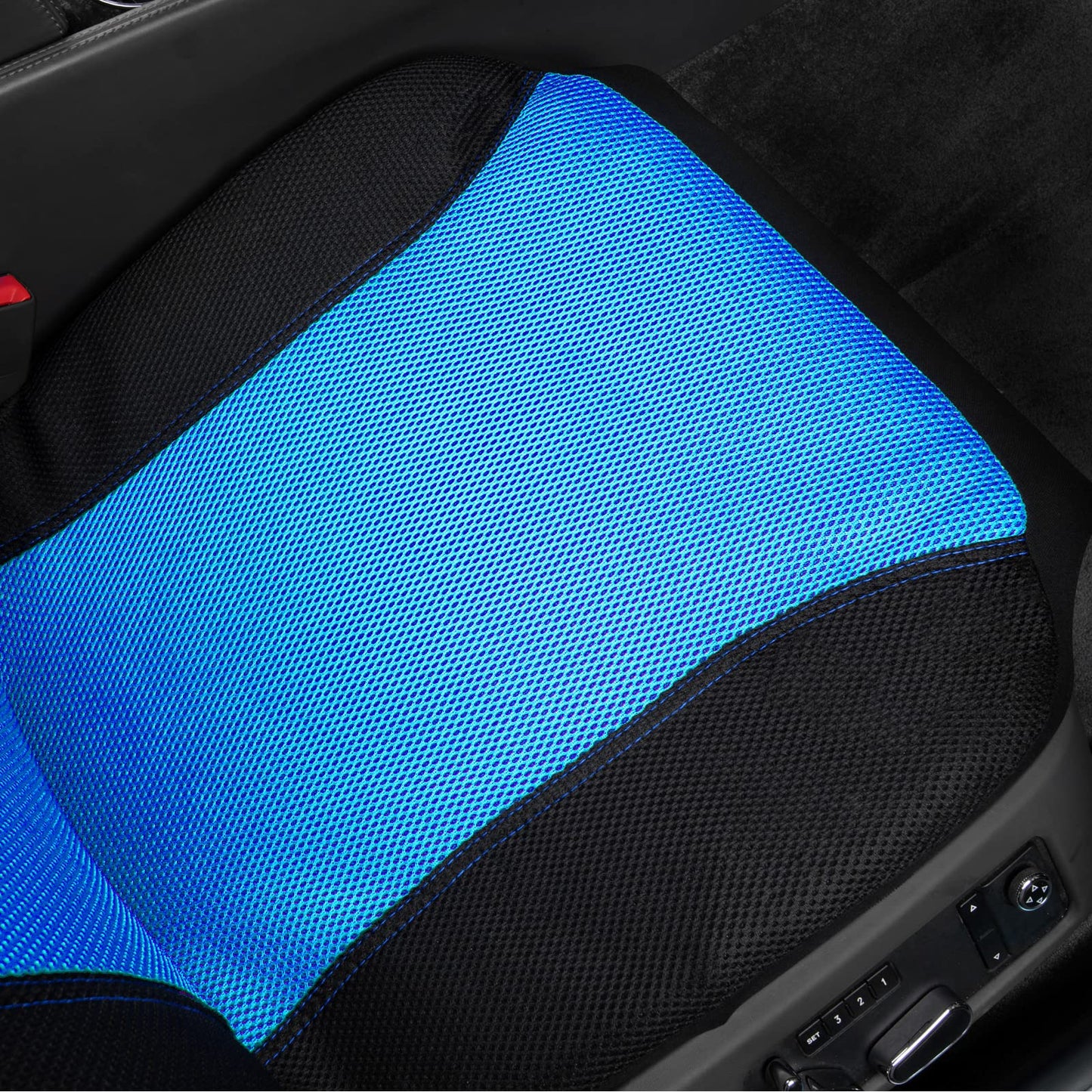 CAR PASS Seat Cover Full Sets, 3D Air Mesh Car Seat Cover with 5mm Composite Sponge Inside,Airbag Compatible Universal Fit for SUV,Vans,sedans, Trucks, Automotive Interior Covers(All Black)