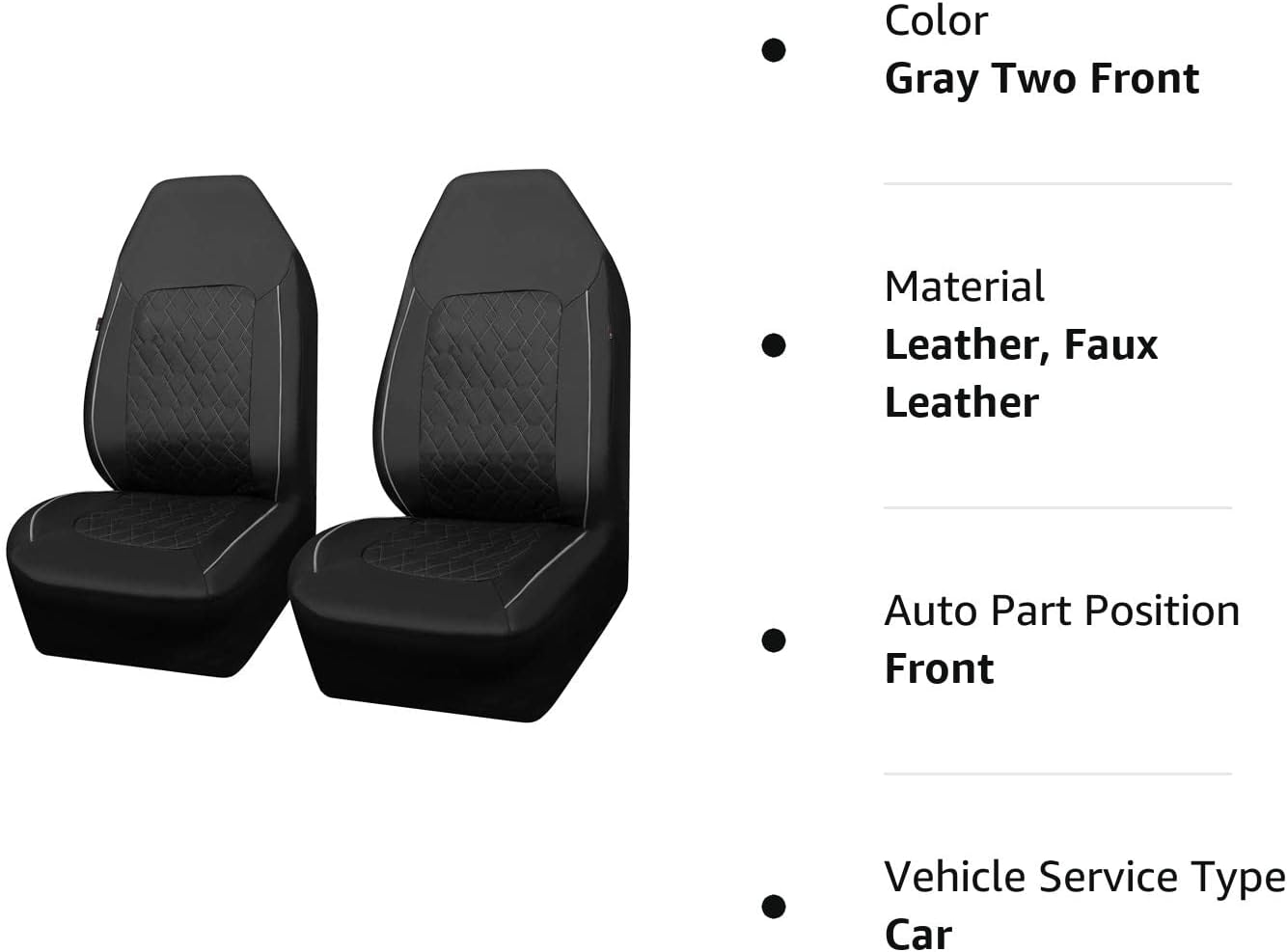 CAR PASS Universal FIT Piping Leather Car Seat Cover, for suvs,Van,Trucks,Airbag Compatible,Inside Zipper Design and Reserved Opening Holes (Full Set, Black and Purple)