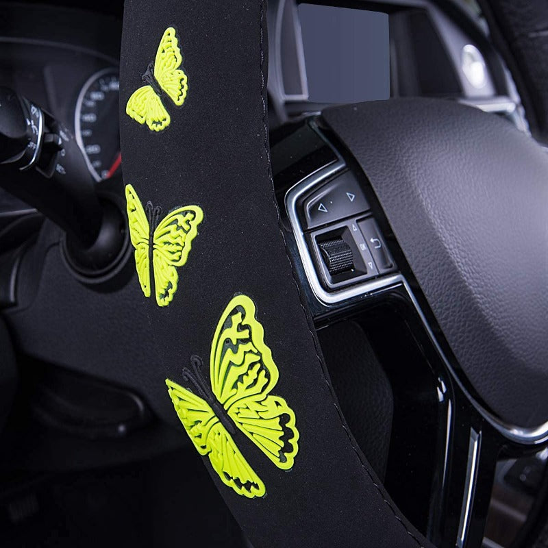 14-14.5 inch Pretty Butterfly Universal Steering Wheel Cover Fit for 95% Suvs,Trucks,Sedans