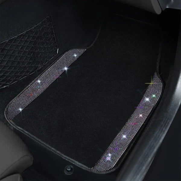 CAR PASS Waterproof Universal Fit Car Floor Mats, Faux Leather Car Carpet  Mats, Black Car Mats with Anti-Slip Nibbs Backing & Driver Heel Pad Fit for